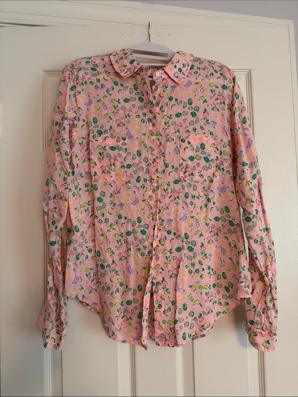 Lilly Pulitzer Pink Fruit-Print Button Shirt